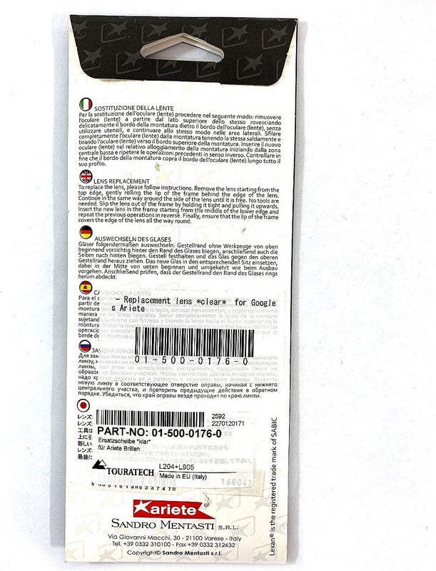 TOURATECH Replacement lens "clear" for Googles Ariete | 01-500-0176-0