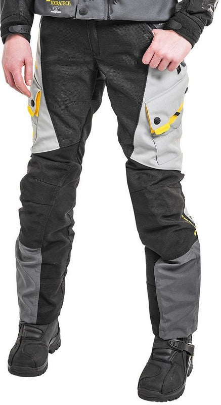 TOURATECH Compañero World Traveller, trousers women, Color: Yellow-Gray, Size: 44 | 01-510-3144-0