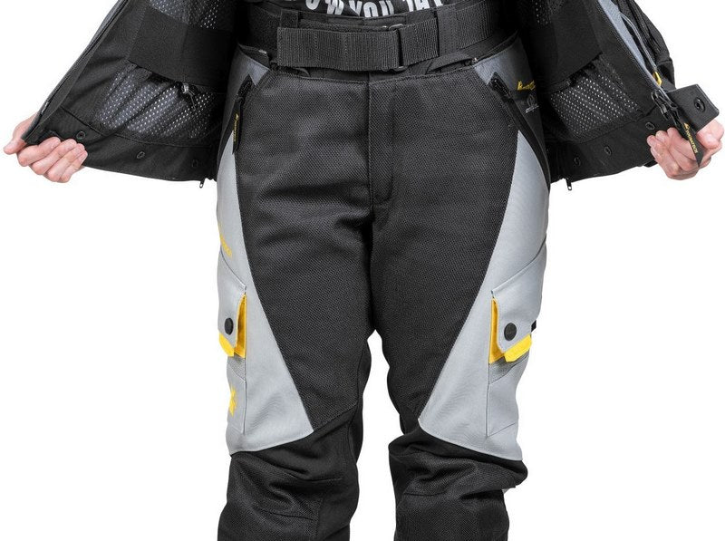 TOURATECH Compañero World Traveller, trousers women, Color: Yellow-Gray, Size: 44 | 01-510-3144-0