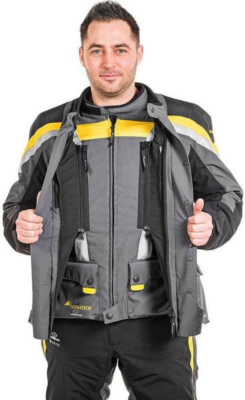 TOURATECH Compañero World Traveller, jacket men, Color: Yellow-Gray, Size: 46 | 01-510-3246-0