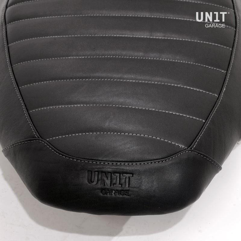 Unit Garage long seat black leather | COD. 1521BlackLthr+1521T