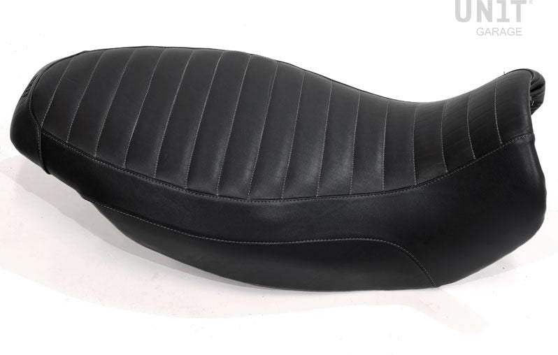 Unit Garage long seat black leather | COD. 1521BlackLthr+1521T
