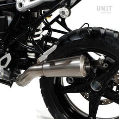 Unit Garage Low Pipe in titanium + Support | COD. 1611LowT+2023