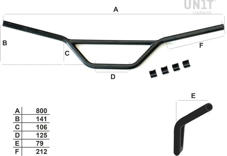Unit Garage Handlebar nineT Ergo | COD. 1613Ergo+ADP