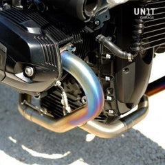 Unit Garage Headpipe without Catalytic Converter Titanium with visible welding (EURO 5) | 1617TitS-21-1618-21