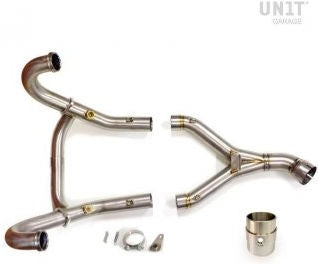 Unit Garage Headpipe without Catalytic Converter Titanium with visible welding (EURO 5) | 1617TitS-21-1618-21