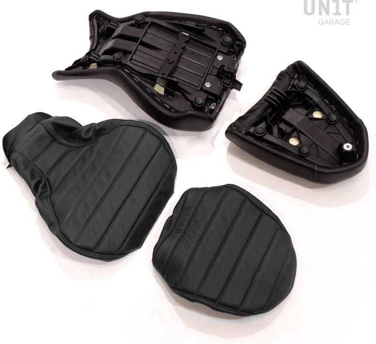 Unit Garage Seat cover in Black Leather (double seat) | COD. 1628Black
