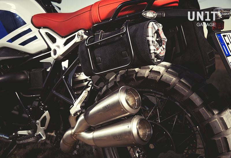Unit Garage Double Low Pipe Titanium with visible welding | COD. 1631TitS