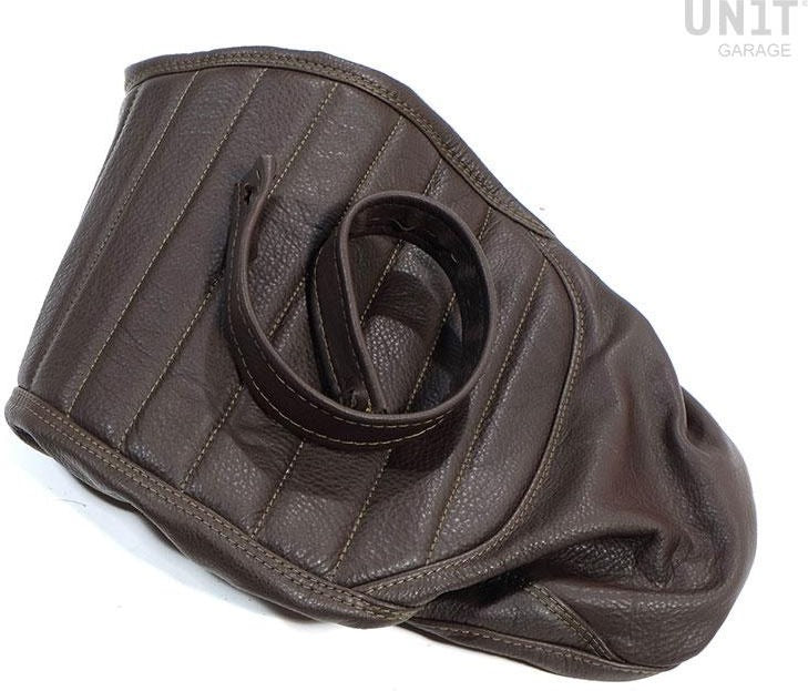 Unit Garage Seat cover in brown leather (long seat) | COD. 2012Brown