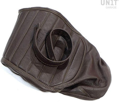 Unit Garage Seat cover in brown leather (long seat) | COD. 2012Brown