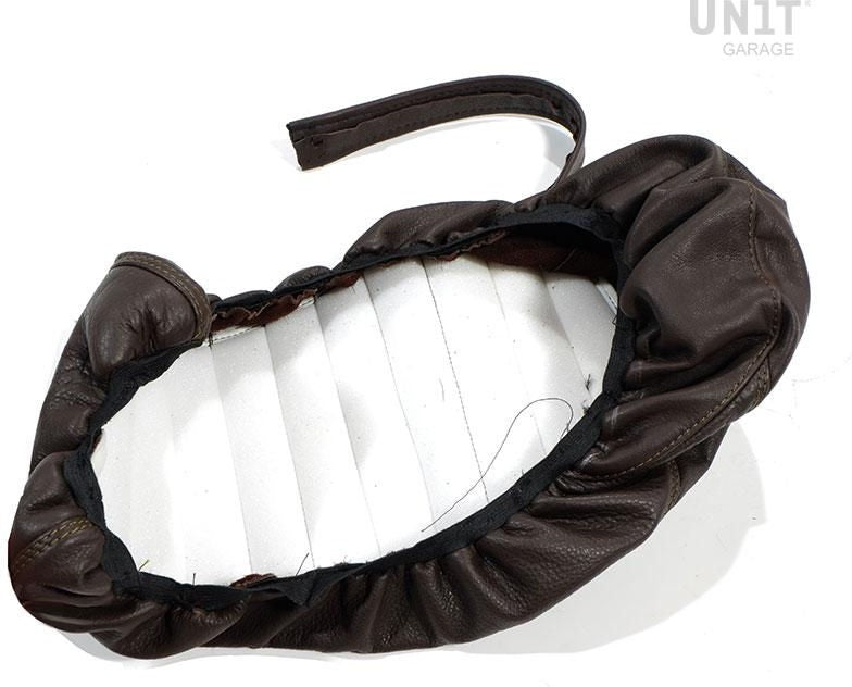 Unit Garage Seat cover in brown leather (long seat) | COD. 2012Brown