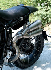 Unit Garage Double High Pipe nine T Scrambler with visible welding | COD. 2019S