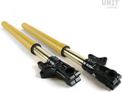 Unit Garage Ohlins USD fork kit LOW + Unit Garage triple clamp | 2904gold-Low