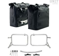 Unit Garage Two Khali side panniers in TPU 35L - 45L + Pair of aluminium plates with Inox Subframe R & GS | 2xUG002-2xAL0-1528