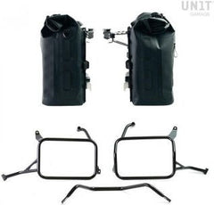 Unit Garage Two Khali side panniers in TPU 35L - 45L + Pair of aluminium plates with Inox Subframe Yamaha | 2xUG002-AL0C-3206-BL