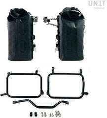 Unit Garage Two Khali side panniers in TPU 35L - 45L + Pair of aluminium plates with Inox Subframe HD Pan America | 2xUG002-AL0C-3306-BL