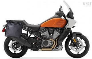 Unit Garage Two Khali side panniers in TPU 35L - 45L + Pair of aluminium plates with Inox Subframe HD Pan America | 2xUG002-AL0C-3306-BL