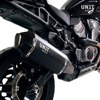 Unit Garage HD Pan America Titanium Black exhaust With Carbon cover | 3300-with-carbon-cover