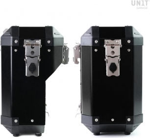 Unit Garage Pair of aluminium Panniers Atlas 40L+34L with Moto Guzzi frame | AL1C-BL-2252-BL