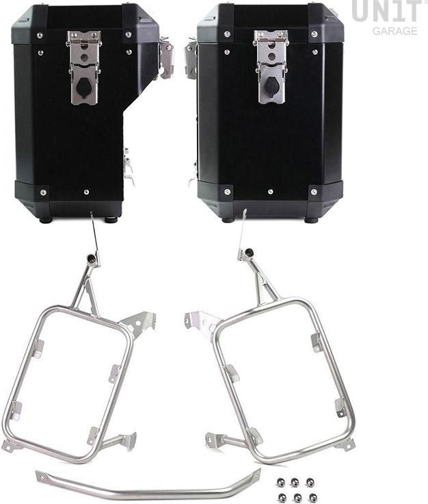 Unit Garage Pair of aluminium Panniers Atlas 47L+41L with Subframes R1200GS LC - R1250GS & ADV | AL2C-BL-1927