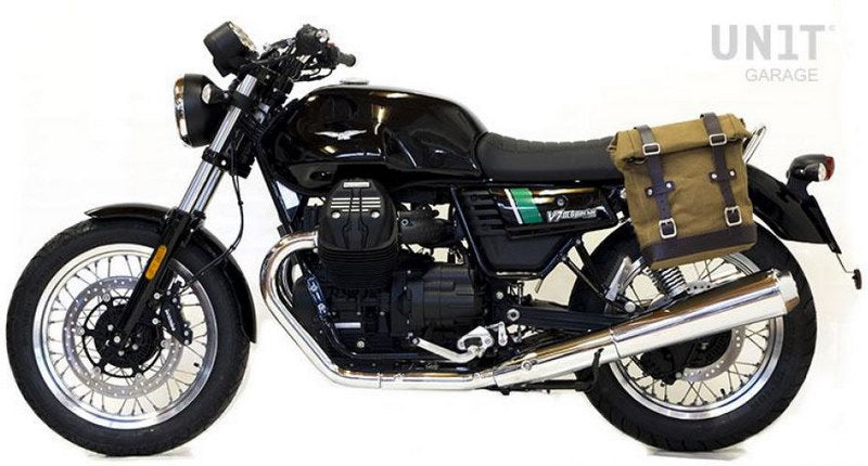 Unit Garage Side Pannier Canvas + Left Subframe Guzzi V7 | U001-2213SX