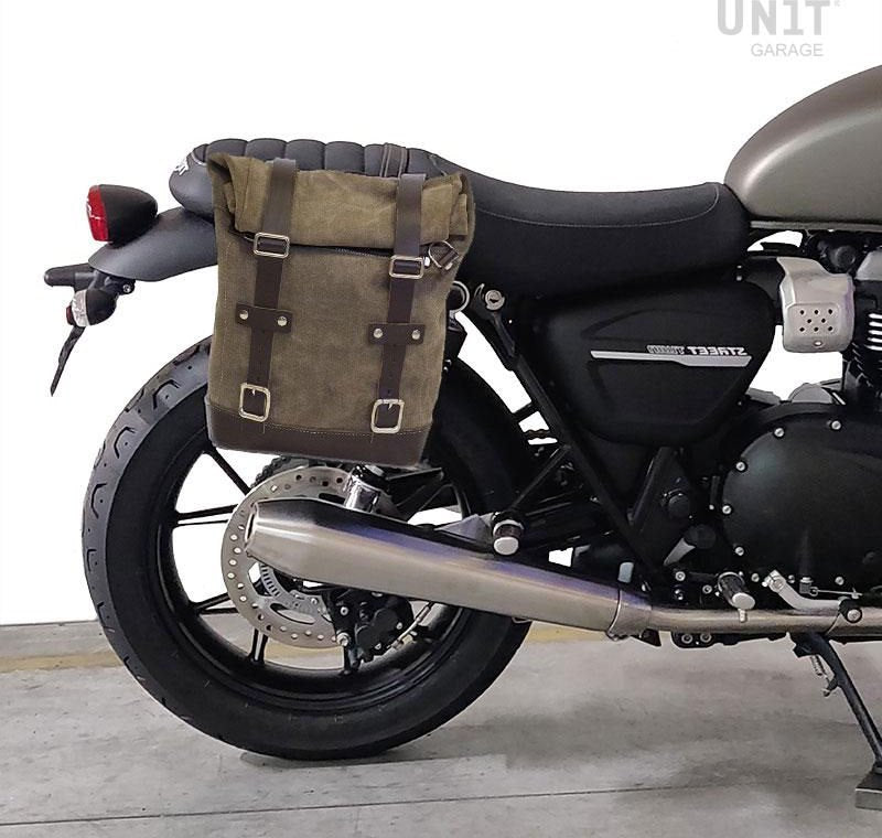 Unit Garage Waxed Suede Side Pannier + Right Subframe Triumph Street Twin 900 (2016 until now) | U002-1017DX