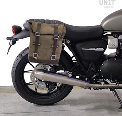 Unit Garage Waxed Suede Side Pannier + Right Subframe Triumph Street Twin 900 (2016 until now) | U002-1017DX
