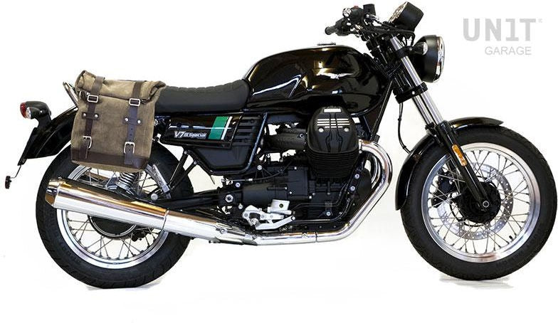 Unit Garage Waxed Suede Side Pannier + Right Subframe Guzzi V7 | U002-2213DX