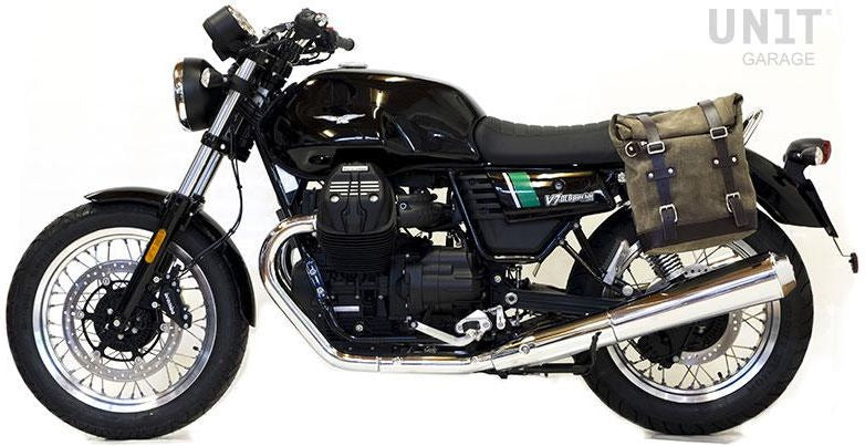 Unit Garage Waxed Suede Side Pannier + Left Subframe Guzzi V7 | U002-2213SX