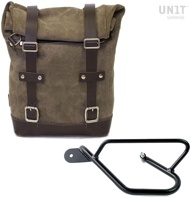 Unit Garage Waxed Suede Side Pannier + Left Subframe Guzzi V9 Bobber | U002-2250SX