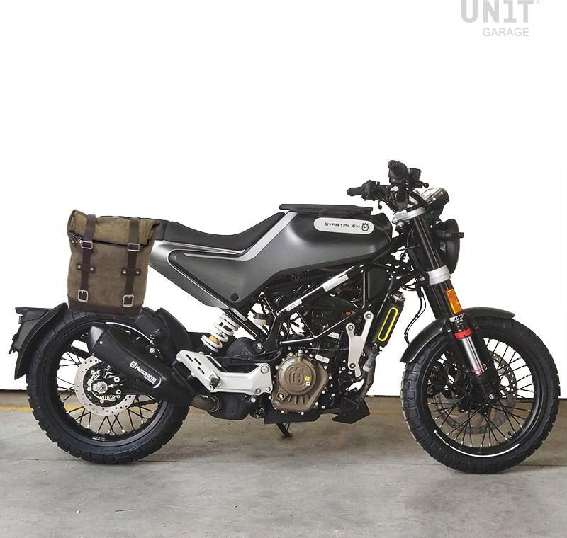 Unit Garage Waxed Suede Side Pannier + Right Subframe husqvarna 200 (2020 until now) | U002-3003DX
