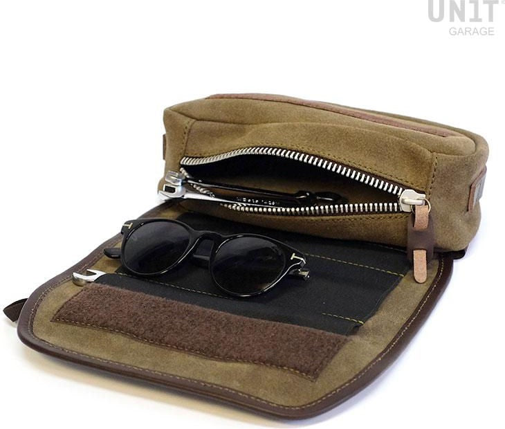 Unit Garage Handlebar bag Sahara Split leather | U038