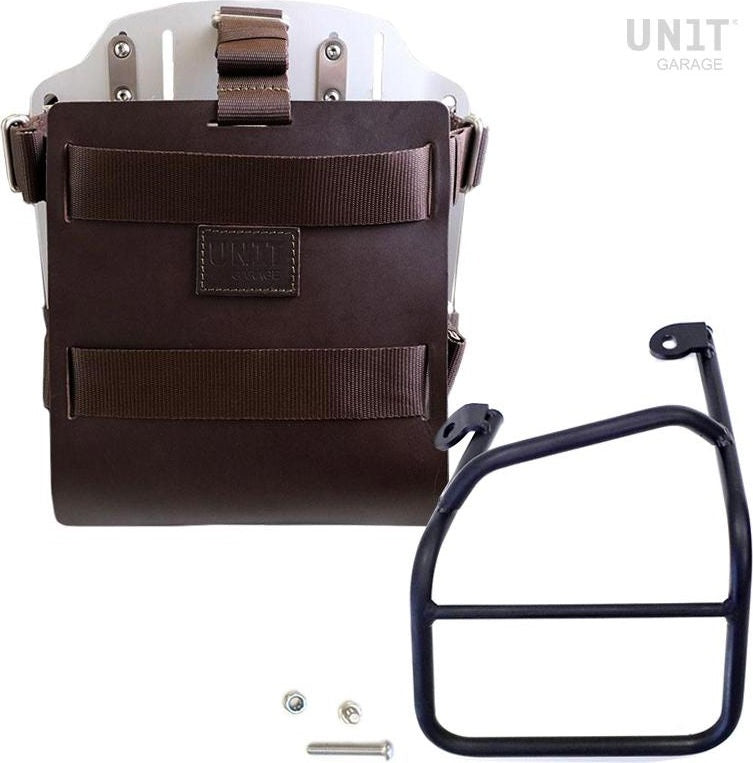 Unit Garage Carrying system in aluminum with adjustable leather front, Quick Release System and frame | U085-U000-1010SX