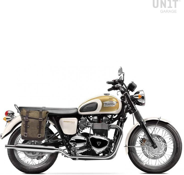 Unit Garage Waxed suede side pannier Scram 22L-30L + Right Subframe Triumph T100 Bonneville (2001-2016) | U202-1005DX