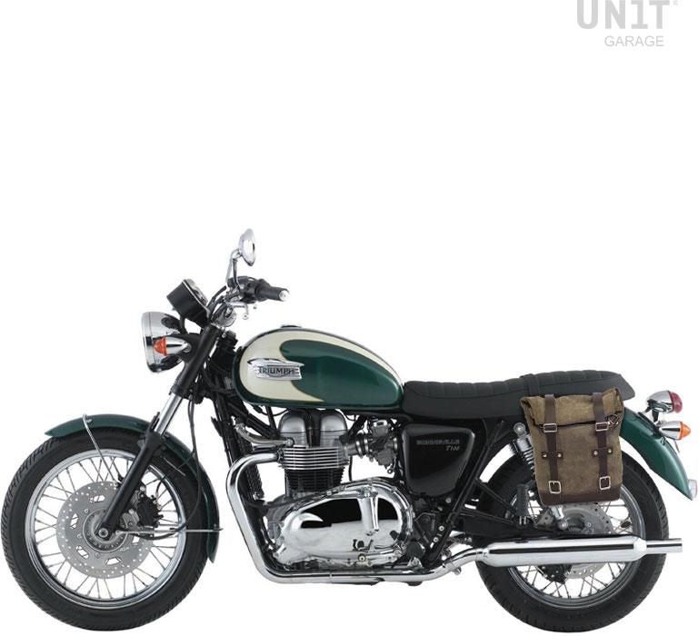 Unit Garage Waxed suede side pannier Scram 22L-30L + Left Subframe Triumph Bonneville T100 (2001-2016) | U202-1005SX