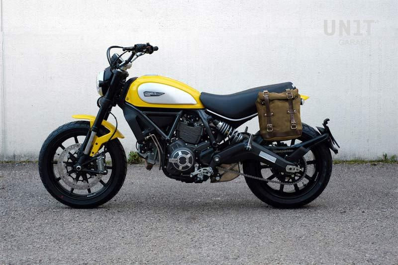 Unit Garage Waxed suede side pannier Scram 22L-30L + Left subframe Ducati Scrambler Series | U202-1007