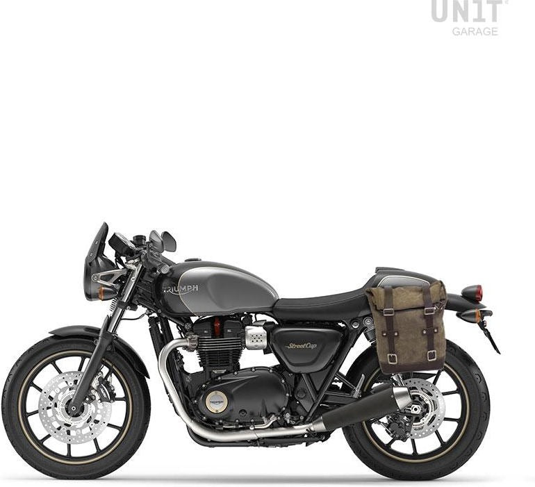 Unit Garage Waxed suede side pannier Scram 22L-30L + Left Subframe Triumph Street 900 Series (2017 until now) | U202-1013SX