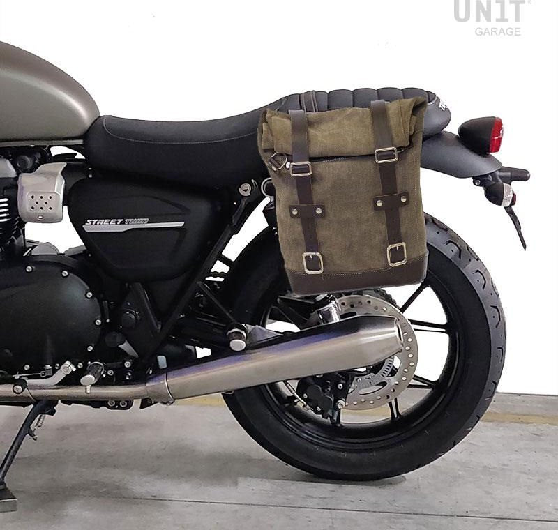 Unit Garage Waxed suede side pannier Scram 22L-30L + Left Subframe Triumph Street Twin 900 SX (2016 until now) | U202-1017SX
