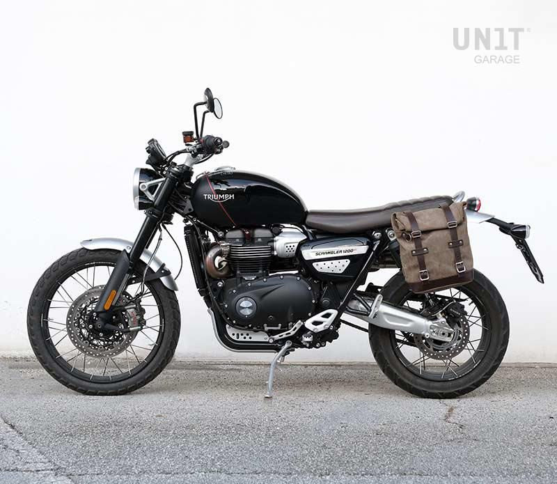 Unit Garage Waxed suede side pannier Scram 22L-30L + Left Subframe Triumph Scrambler 1200 XC_XE (2019 until now) | U202-1019SX