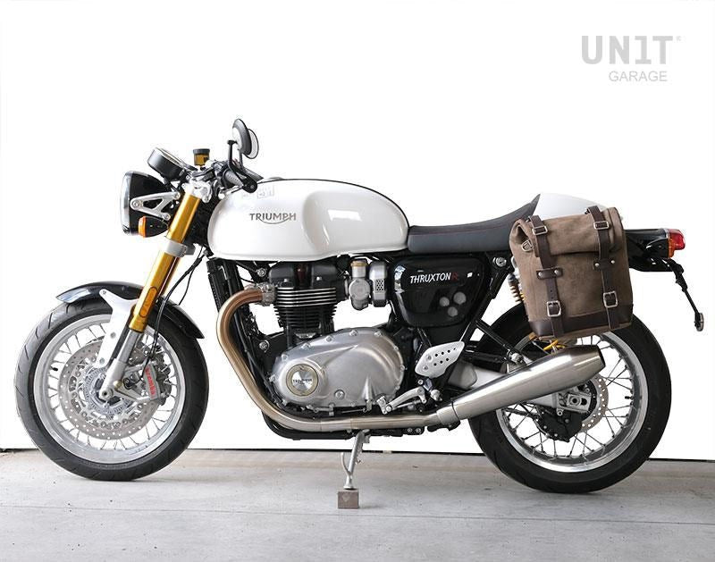 Unit Garage Waxed suede side pannier Scram 22L-30L + Left Subframe Triumph Thruxton & Thruxton R 1200 (2016 until now) | U202-1020SX