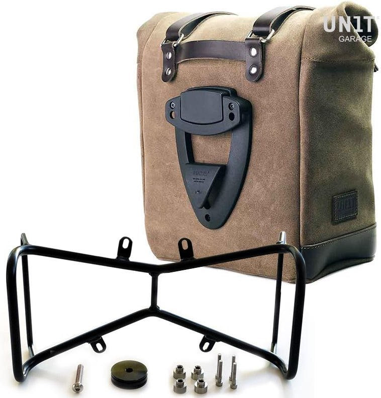 Unit Garage Waxed suede side pannier Scram 22L-30L + Symmetrical Double Subframe NineT | U202-1632-A2