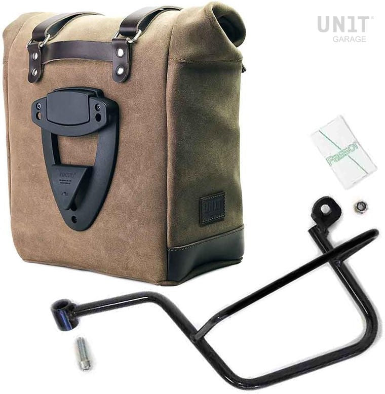 Unit Garage Waxed suede side pannier Scram 22L-30L + Left Subframe Guzzi V7 | U202-2213SX