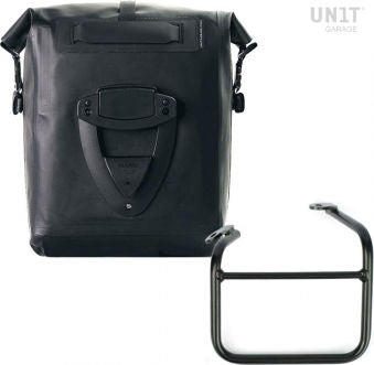 Unit Garage Khali side pannier in TPU + Left frame for Ducati Scrambler 1100 with double exhaust on the right | UG001-1009SX