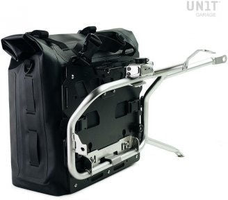 Unit Garage Khali side pannier in TPU 35L - 45L + Aluminum plate exhaust side mountable on Original BMW frame | UG002-AL0E-original-bmw-frame