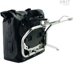 Unit Garage Khali side pannier in TPU 35L - 45L + Aluminum plate exhaust side mountable on Original BMW frame | UG002-AL0E-original-bmw-frame