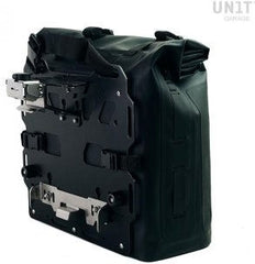 Unit Garage Khali side pannier in TPU 35L - 45L + Aluminum plate exhaust side mountable on Original BMW frame | UG002-AL0E-original-bmw-frame