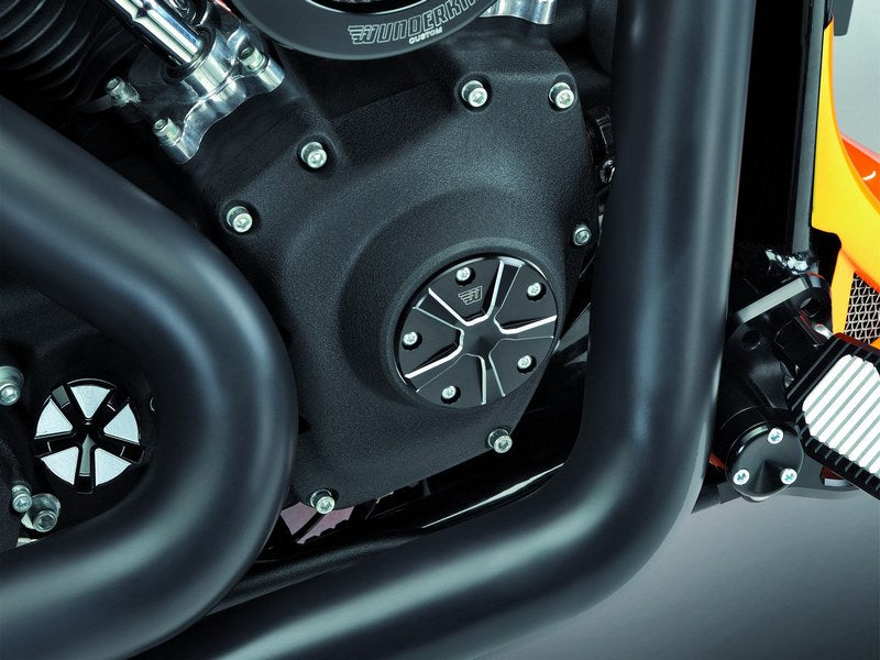 Wunderkind Timer cover BigTwin/Sportster 2-holes compl., Design - Star | 106135-D51-F22