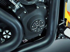 Wunderkind Timer cover BigTwin/Sportster 2-holes compl., Design - Star | 106135-D51-F22