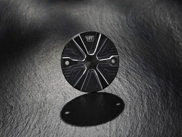 Wunderkind Timer cover BigTwin/Sportster 2-holes compl., Design - Star | 106135-D51-F22