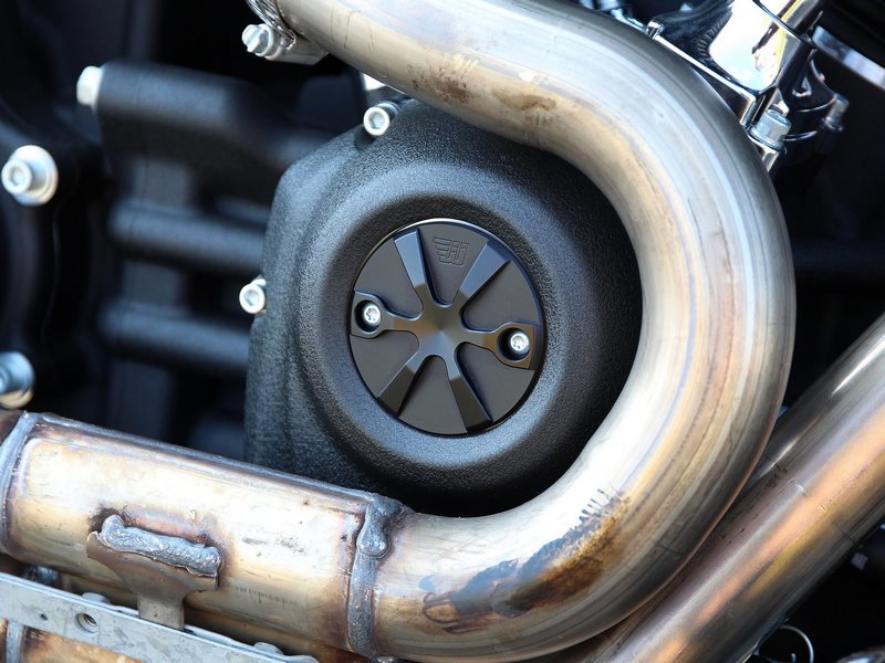 Wunderkind Timer cover TwinCam 5-holes compl., Blasted, black semi matt | 106137-F24